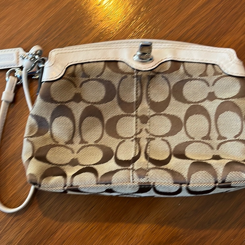 Coach wristlet purse brown